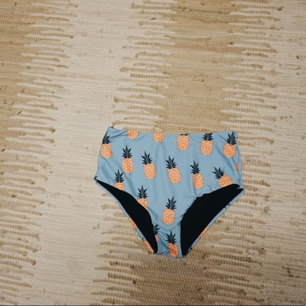 Pineapple high waisted bikini bottoms